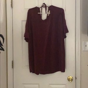Burgundy sparkly blouse